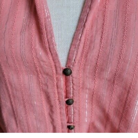 Pilcro Pink Long Sleeve Button Down Blouse - Picture 3 of 11